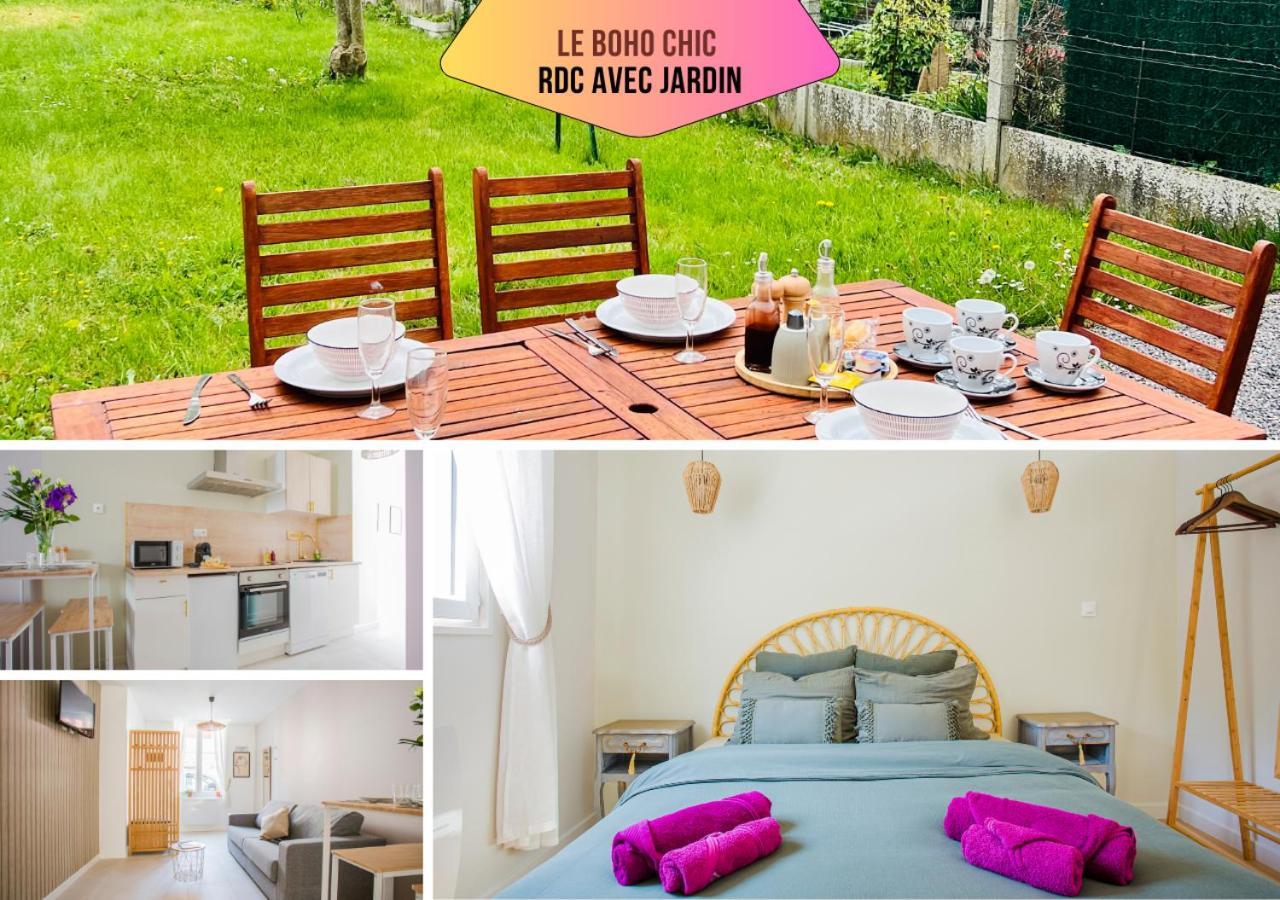 Ideal Pro & Couple - 2 Logements Theme Boho Chic Rdc & Dandy 1Er Etage - Quartier Calme - Jardin - Wifi Hd - Smart Tv - Parking Gratuit - Proche Centre & Transports - Ask Home Valenciennes Kültér fotó