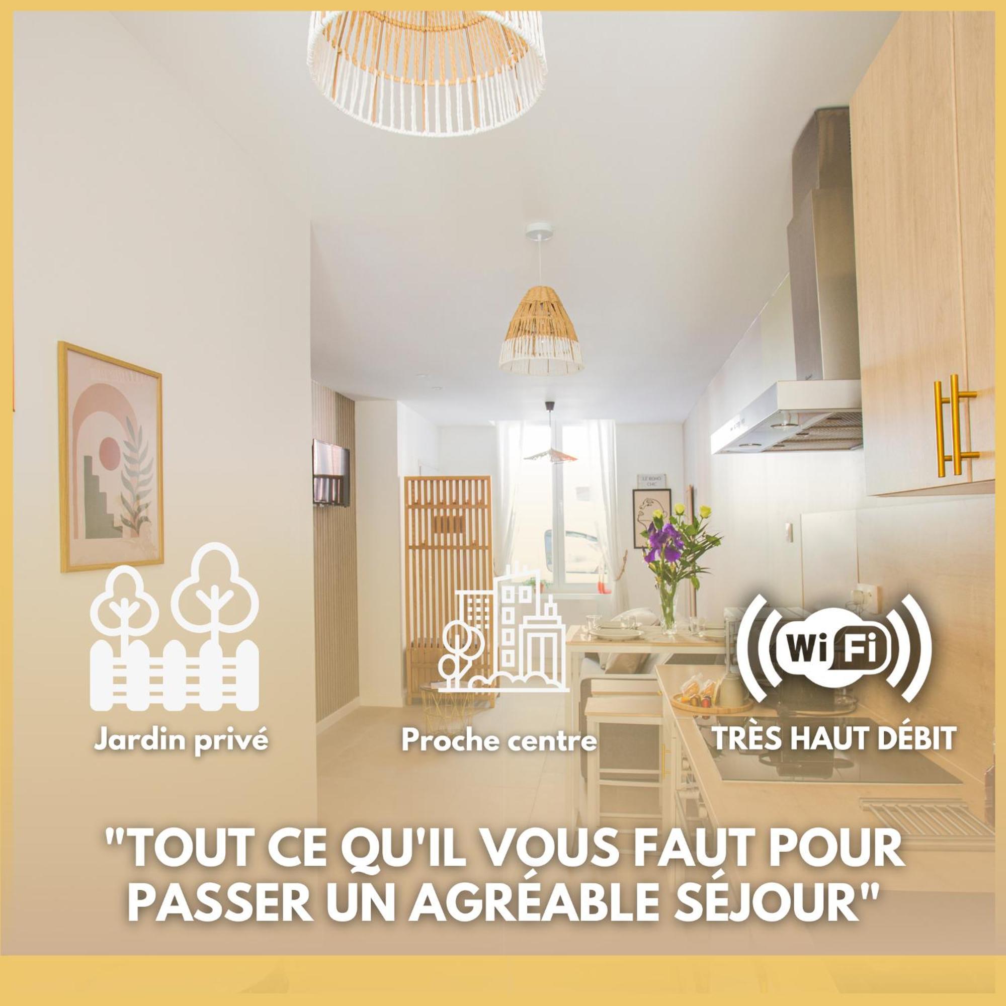 Ideal Pro & Couple - 2 Logements Theme Boho Chic Rdc & Dandy 1Er Etage - Quartier Calme - Jardin - Wifi Hd - Smart Tv - Parking Gratuit - Proche Centre & Transports - Ask Home Valenciennes Kültér fotó